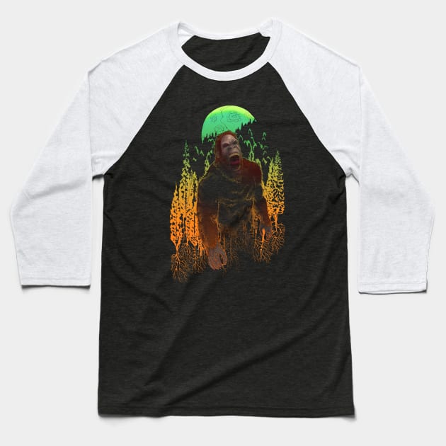 Sasquatch Berserker Baseball T-Shirt by AyotaIllustration